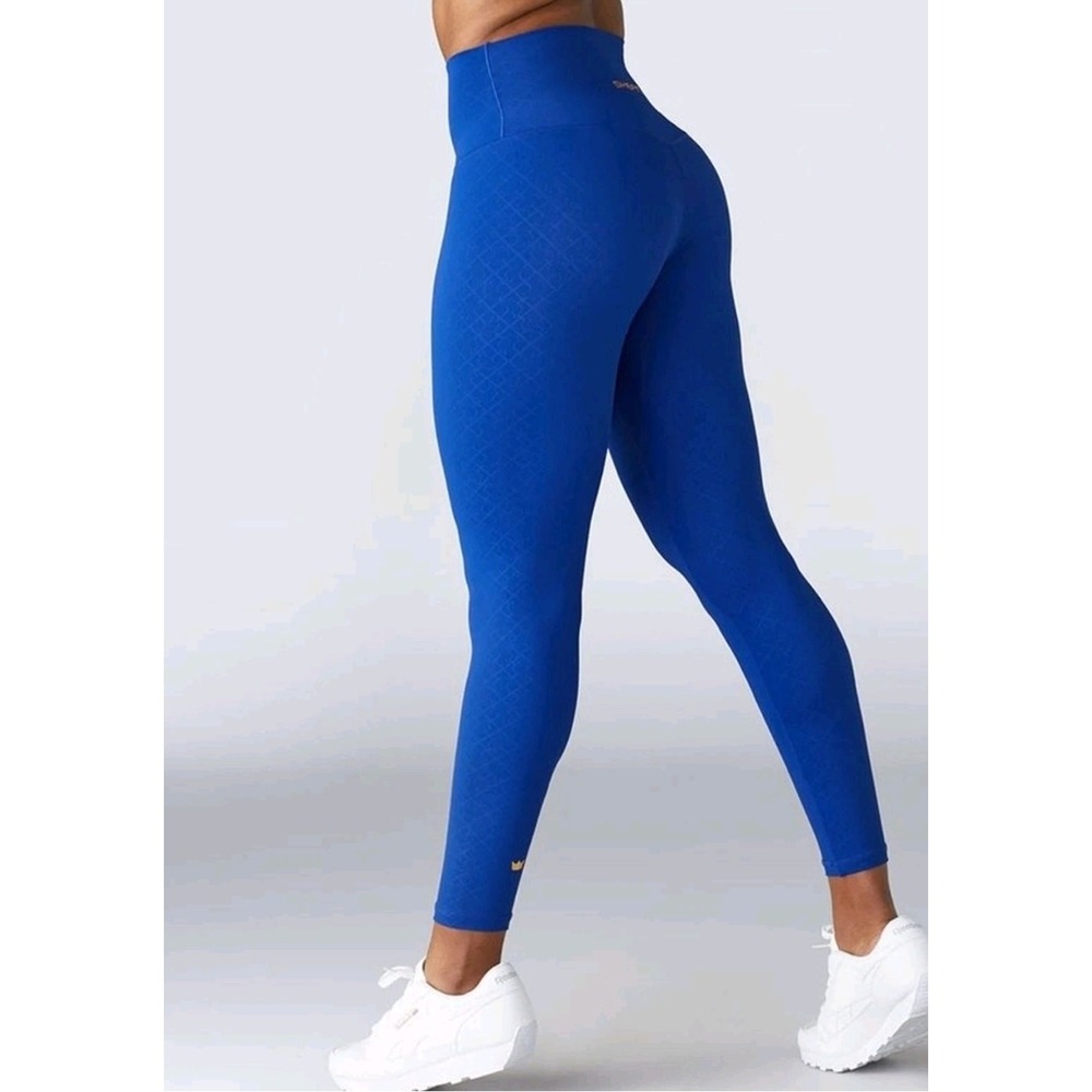 SHEFIT Boss Leggings M Womens Blue Pull On Skinny Mid Rise Athletic Yoga Workout